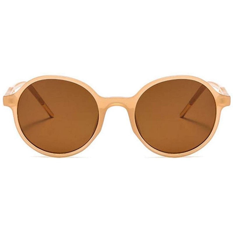 Round Women Fashion Eyewear Round Beach Sunglasses with Case UV400 Protection - Jelly Brown Frame/Brown Lens - CM18WO5SZL8 $1...