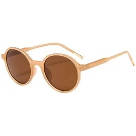 Round Women Fashion Eyewear Round Beach Sunglasses with Case UV400 Protection - Jelly Brown Frame/Brown Lens - CM18WO5SZL8 $1...
