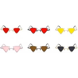 Oval Vintage Punk Styles Women Triangle Sunglasses Fashion Men Hollow Out Red Lens Sun glasses UV400 - C03 Gold Yellow - C618...