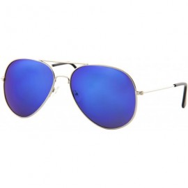 Oversized Unisex Sunglasses Classic Double Bridge Design Mirrored Classic Aviator - CK18I4D9I6G $7.49