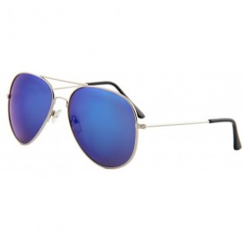 Oversized Unisex Sunglasses Classic Double Bridge Design Mirrored Classic Aviator - CK18I4D9I6G $7.49