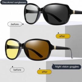 Square Women Photochromic Sunglasses-Polarized Square Eyewear Day And Night Vision - D - CZ190O5QQ2T $39.72