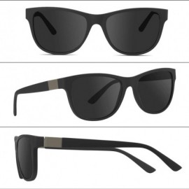 Round Polarized Sport Sunglasses for Men TR90 Frame Retro Driving Fishing Sun Glasses - Black - C11948HA4D2 $14.46