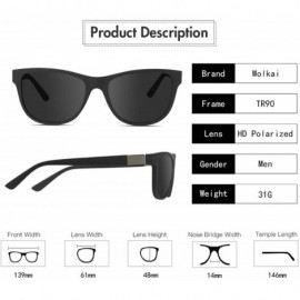 Round Polarized Sport Sunglasses for Men TR90 Frame Retro Driving Fishing Sun Glasses - Black - C11948HA4D2 $14.46