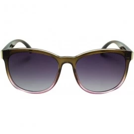 Round Polarized Sunglasses F-4307 Fashion Oversize Elegant Look Round Sunglasses - Brown Pink - CY18I0ED5O9 $35.61