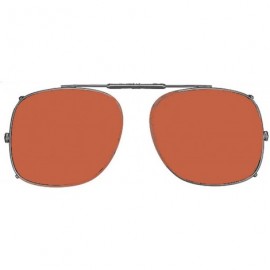 Square Visionaries Polarized Clip on Sunglasses - Square - Gun Frame - 58 x 49 Eye - CF12N1P0M8R $31.79