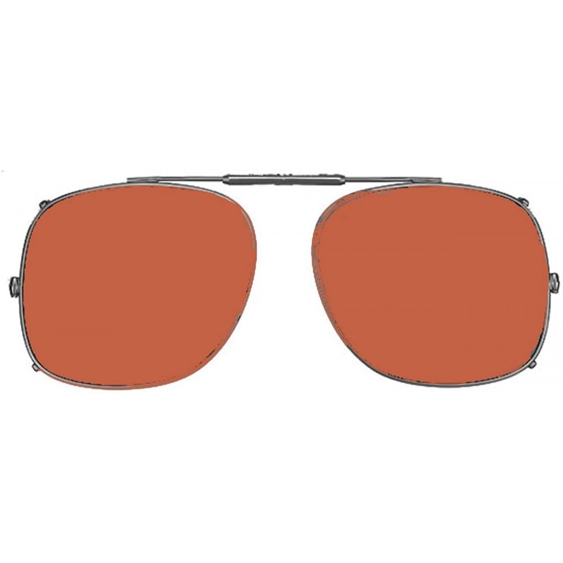 Square Visionaries Polarized Clip on Sunglasses - Square - Gun Frame - 58 x 49 Eye - CF12N1P0M8R $31.79