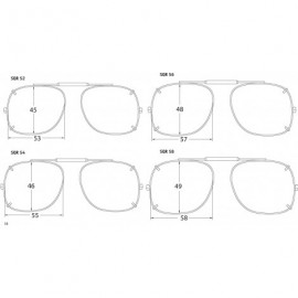 Square Visionaries Polarized Clip on Sunglasses - Square - Gun Frame - 58 x 49 Eye - CF12N1P0M8R $31.79