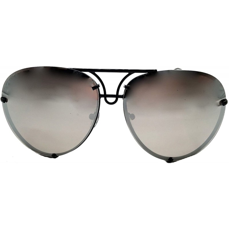 Square NEW MODEL 2018!!! New OVERSIZED Women Sunglasses Flat Top Square - Black Mirror - CQ18CZ6WQAA $10.54