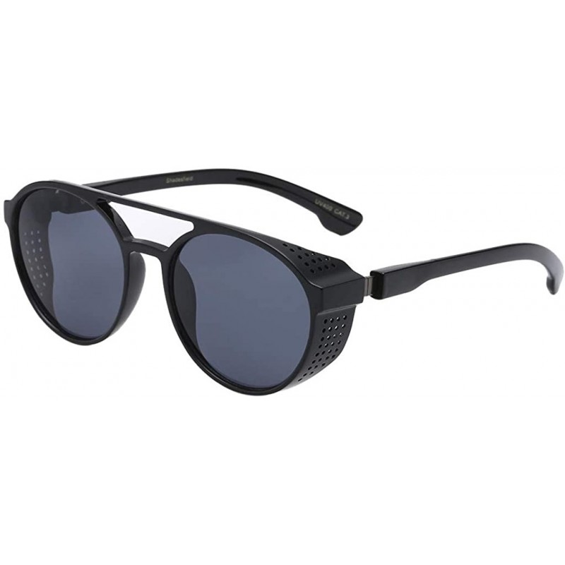 Square Men Vintage Eye Sunglasses Retro Eyewear Fashion Radiation Protection - Black - C9190O8T73A $11.91