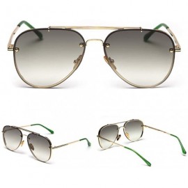 Rimless Classic Aviator Gradient Sunglasses-Men Shade Glasses-Polarized Oval Lens - B - CF190EECRSM $25.40