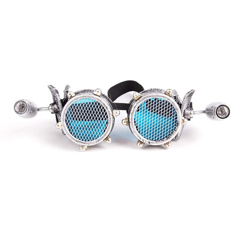 Goggle Vintage Spiked Kaleidoscope Glasses Cosplay Steampunk Goggles Elastic Band - Silver(barbed Wire) - CB18STCXXZ2 $11.90