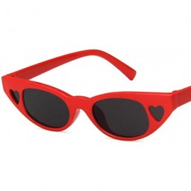 Oval Unisex Sunglasses Retro Bright Black Rose Red Drive Holiday Oval Non-Polarized UV400 - Red Grey - CE18RH6SO0W $8.43