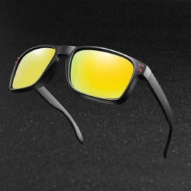 Square Polarized Sunglasses Classic Glasses - Black Grey - C4199L2CMMO $14.48