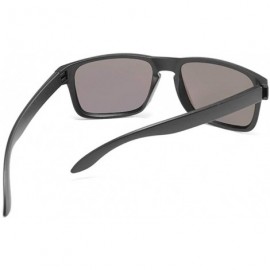 Square Polarized Sunglasses Classic Glasses - Black Grey - C4199L2CMMO $14.48