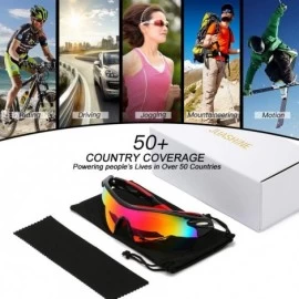 Oversized Sports Cycling Sunglasses for Men Women Unbreakable Shade Glasses for Running Bike Large - Black - C418Y35WLK5 $13.79