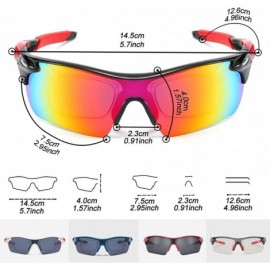 Oversized Sports Cycling Sunglasses for Men Women Unbreakable Shade Glasses for Running Bike Large - Black - C418Y35WLK5 $13.79