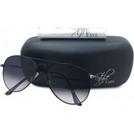 Oversized C Moore Full Reader Aviator Sunglasses for Women and Men NOT BIFOCALS - Black - CY1953CN53E $27.10