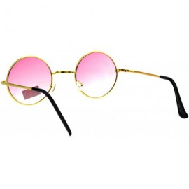 Round Hippie Pimp Daddy Oceanic Gradient Circle Lens Gold Round Metal Rim Sunglasses - Pink - CP18GO8QWUS $8.74