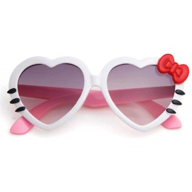 Aviator 2019 Fashion Summer Cartoon Cute Heart Bow Cat Sunglasses Glasses Pink - Blue - CW18YKUOZ90 $9.76