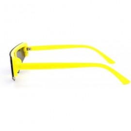 Shield Shield Robotic Exposed Mirror Lens Plastic Sunglasses - Yellow Blue Mirror - C318WY6SGDQ $12.56