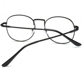 Round Men women retro glasses full frame round resin lenses myopia glasses - Black - CN18EA997M5 $26.17