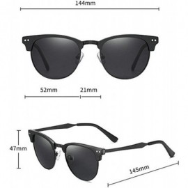 Square 2020 new sunglasses ladies retro fashion men's outdoor cycling marine polarized sunglasses - Grey - CM1943LTH8D $12.54