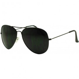 Aviator Dark Black Limo Tint Top Gun Pilot Aviator Sunglasses - Black - CQ12GXNYXST $10.12