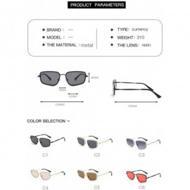 Square Unregularly Square Frame Sunglasses Trendy Glasses for Women Easy Matching - Blackred - CL18AXAW03L $11.18