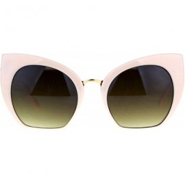 Oversized Womens Oversized Fashion Sunglasses Square Cateye Butterfly Frame UV 400 - Peach (Brown) - CG18C9DRT65 $11.02