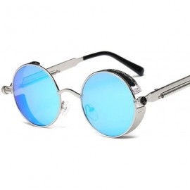 Square Metal Round Steampunk Sunglasses Men Women Fashion Glasses Er Retro Frame Vintage UV400 - 14 - C3199CEUUOK $22.09