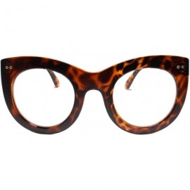 Cat Eye Womens Oversized Exaggerated Retro Cat Eye Clear Lens Eye Glasses - Tortoise - CO197052HMC $9.48