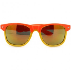 Square Multicolor Reflective Lens Square Sunglasses Colorful 2-tone Mix - Orange Yellow - CX11MQ4SHFP $10.94