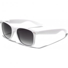 Rectangular Iconic Horn Rimmed Retro Classic Sunglasses - White (Rubberized) - C812NUG4U7E $9.92