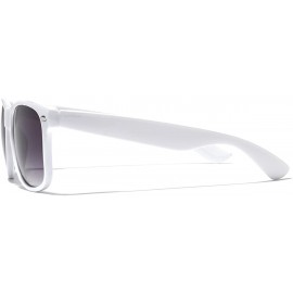 Rectangular Iconic Horn Rimmed Retro Classic Sunglasses - White (Rubberized) - C812NUG4U7E $9.92