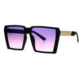 Rectangular Womens Squared Robotic Rectangular Diva Futurism Oceanic Gradient Sunglasses - Purple Pink - CR182IC499A $8.05