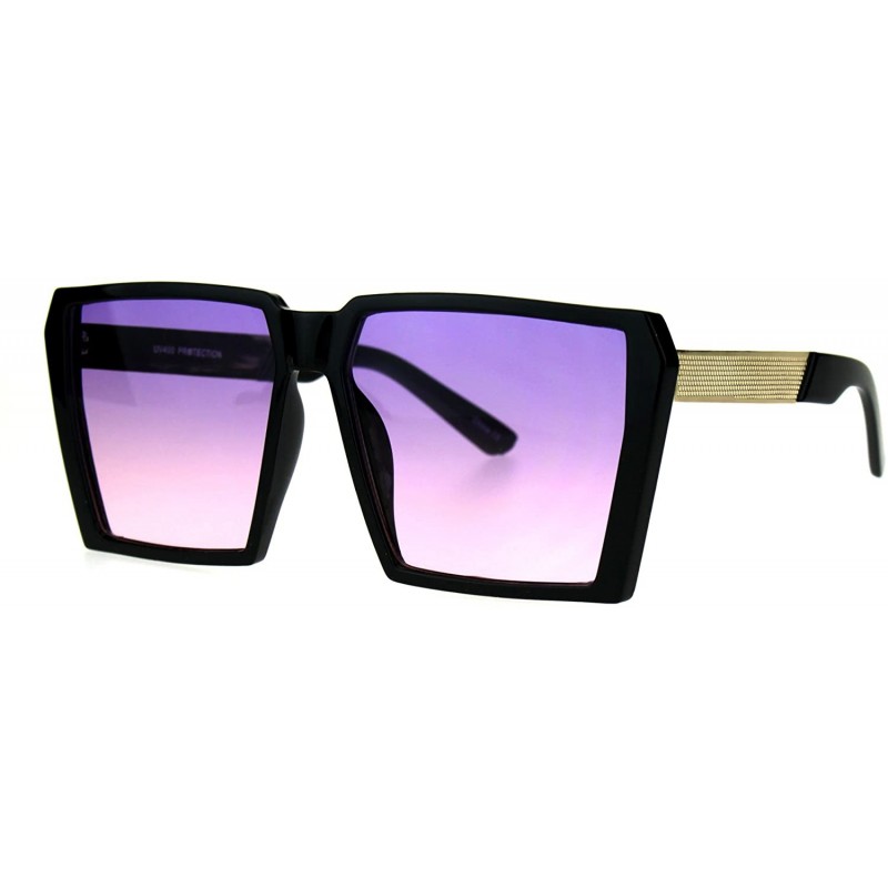 Rectangular Womens Squared Robotic Rectangular Diva Futurism Oceanic Gradient Sunglasses - Purple Pink - CR182IC499A $8.05