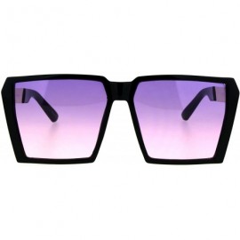 Rectangular Womens Squared Robotic Rectangular Diva Futurism Oceanic Gradient Sunglasses - Purple Pink - CR182IC499A $8.05