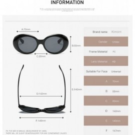 Round Clout Goggles Sunglasses Women Kurt Cobain Oval Frame Sun Glasses K0567 - Yellow&black - CV188YE57E5 $6.86