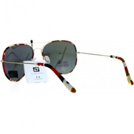 Aviator Camo Camouflage Print Fabric Frame Aviator Sunglasses Unisex UV 400 - Red Camo - CF187YU8UTG $8.11