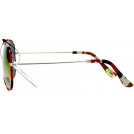 Aviator Camo Camouflage Print Fabric Frame Aviator Sunglasses Unisex UV 400 - Red Camo - CF187YU8UTG $8.11