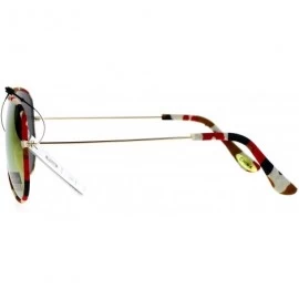 Aviator Camo Camouflage Print Fabric Frame Aviator Sunglasses Unisex UV 400 - Red Camo - CF187YU8UTG $8.11