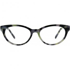 Oval Womens Narrow Oval Cat Eye Marble Texture Plastic Reading Glasses - Black Purple - C7180ZLH5NM $15.24