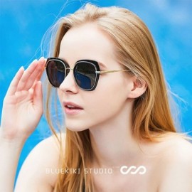 Round Oversized Round Sunglasses for Women - UV Protection - Hippie Hipster Women Sunglasses - Black - CC180C0KYHT $15.21