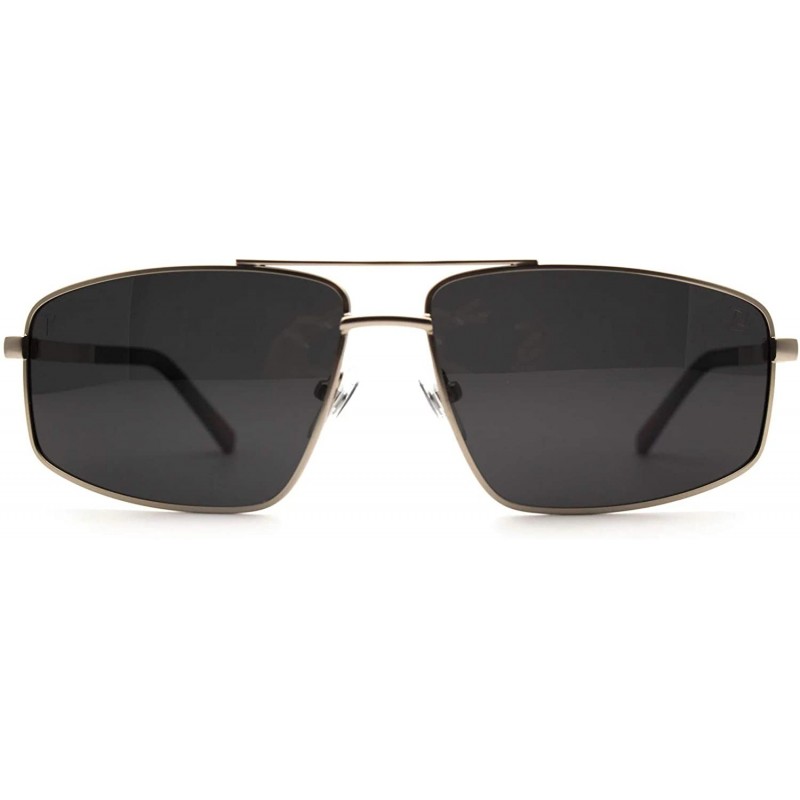 Rectangular p608 Fashion Rectangular Polarized- for Mens 100% UV PROTECTION - Silver-black - CO192TG9OG6 $29.35