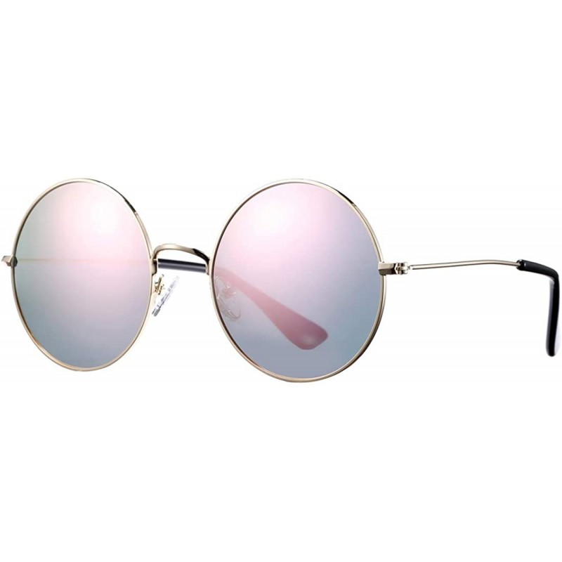 Oversized Oversized Retro Round Polarized Sunglasses for Women Circle Lens Large Frame 100% UV Protection - C218S5DQDTL $13.86