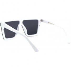 Oversized Womens Boyfriend Style Sunglasses Oversized Square Flat Top Shades UV 400 - White (Black) - CW197Q7RMXN $11.85