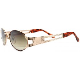 Oval Vintage Urban Hip Hop Swag Fashion Gold Tortoise Oval Sunglasses - CN18023IQZ5 $22.00