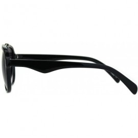 Aviator Mod Plastic Racer Fashion Sunglasses - Black Smoke - CW18M58GR9U $11.49