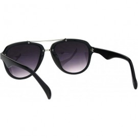 Aviator Mod Plastic Racer Fashion Sunglasses - Black Smoke - CW18M58GR9U $11.49